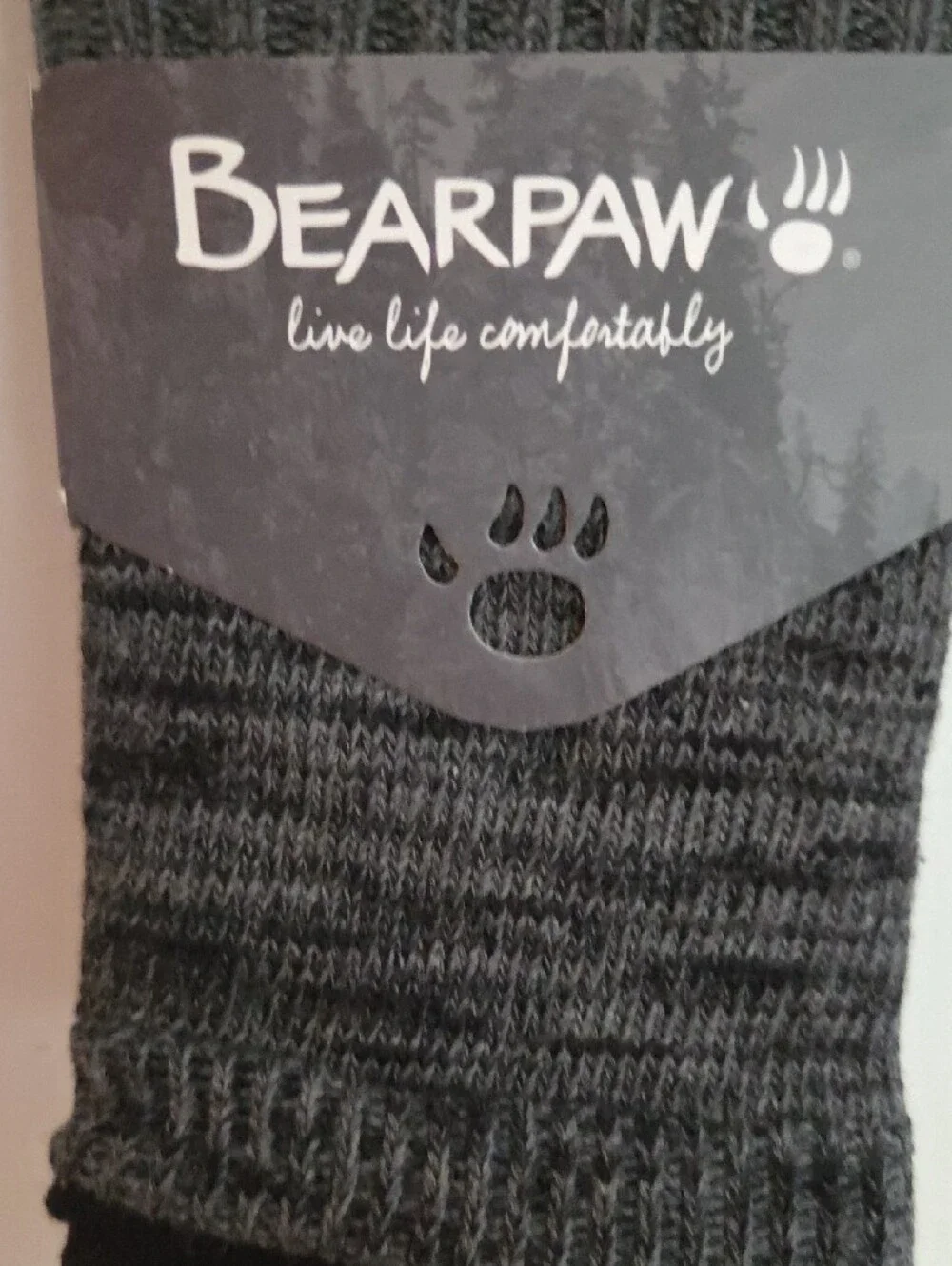 BearPaw Womens Ribbed Slouch Knee High Socks in Charcoal and Black...NWT
